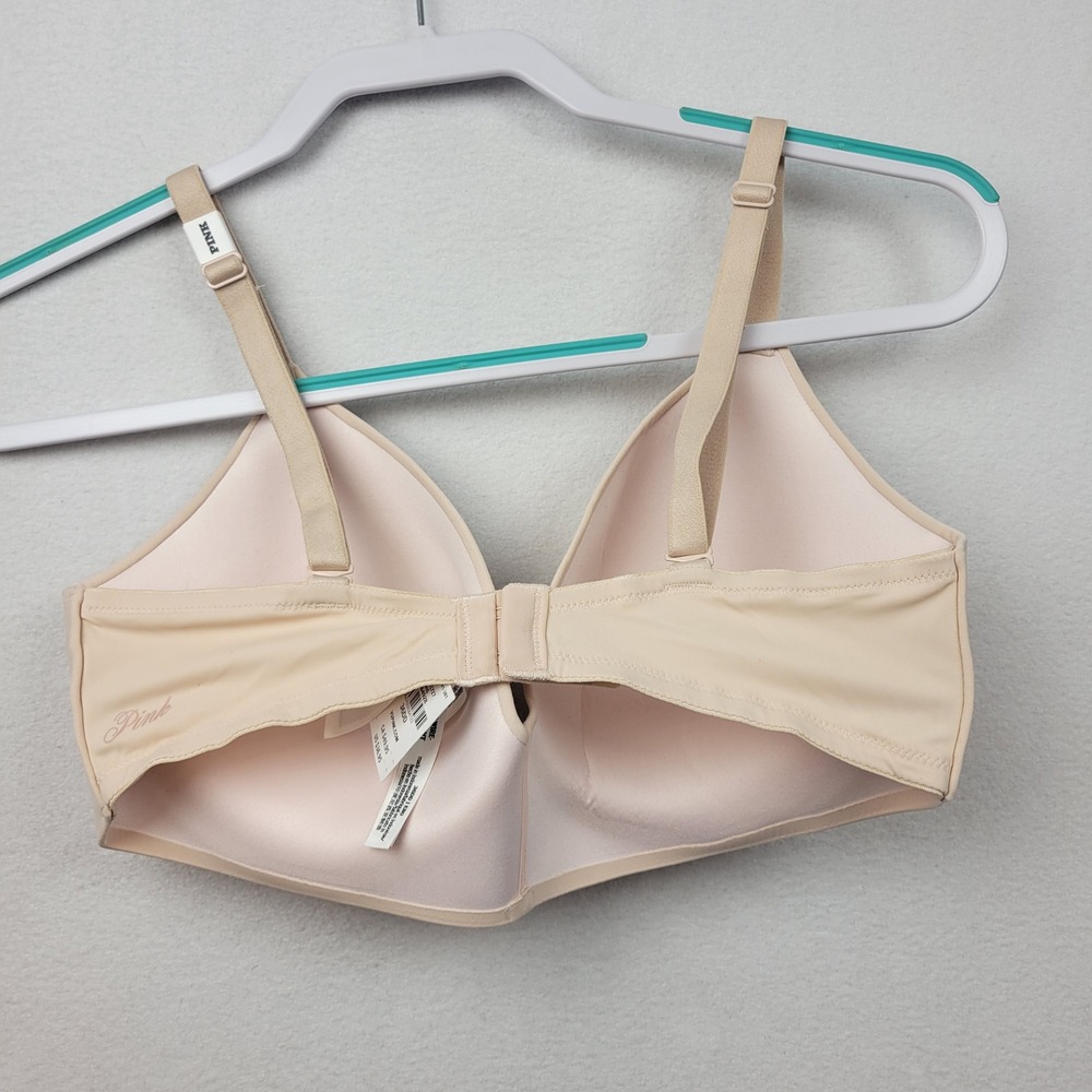 PINK Victorias Secret Wear Everywhere Push Up‎ Wire-Free Bra Nude Beige 36DD - Picture 5 of 13